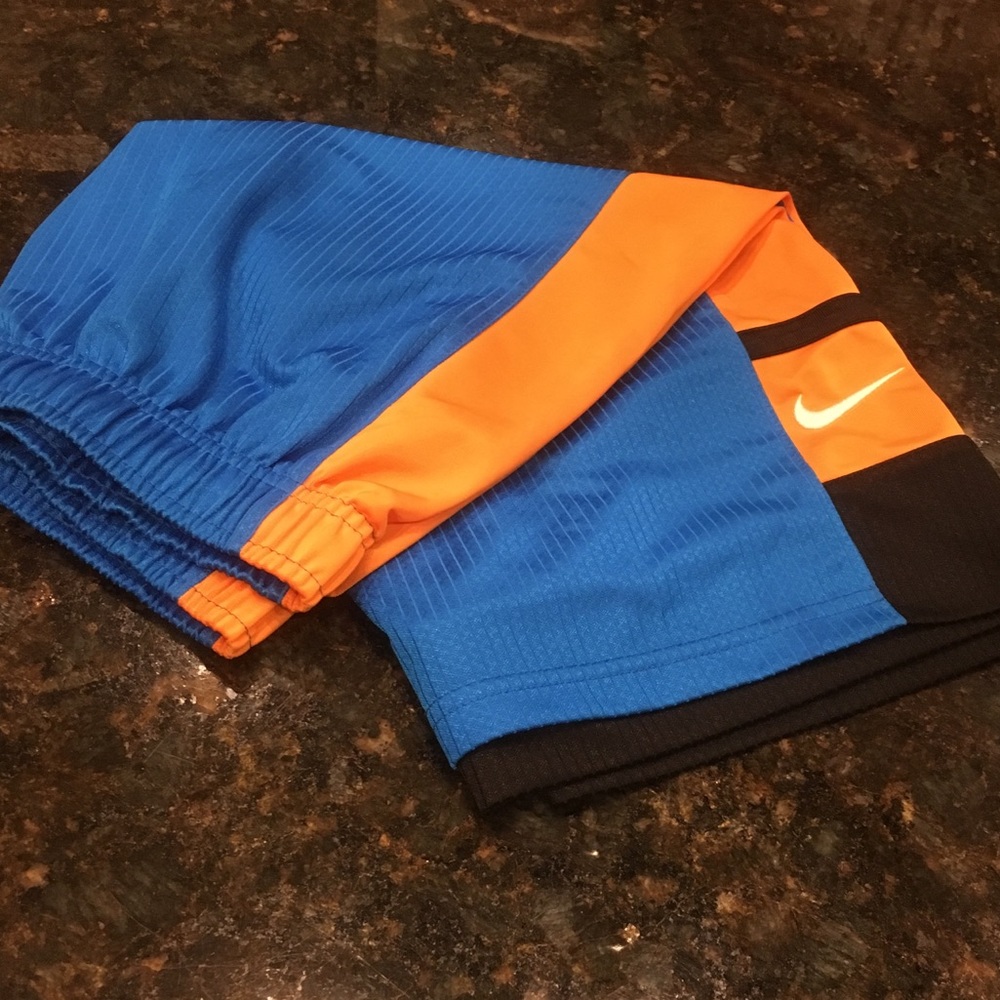 Youth Nike Blue, Black and Orange Athletic Shorts